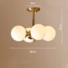 luminária sobrepor cobre bola vidro branco leitoso