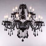 Lustre de cristal clássico preto marca miresa
