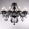 Lustre de cristal clássico preto