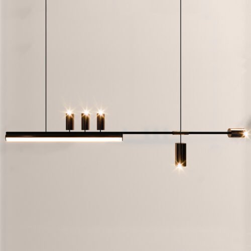 Pendente minimalista retangular com Spots
