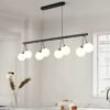 Modern-Bola-De-Vidro-Lustre-Luz-Home-Decoation-LED-Teto-Lustre-Para-Sala-de-jantar-Sala-1 Lustre circulo alumínio e bolas de vidro