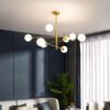 Modern-Glass-Ball-LED-Teto-Lustre-Black-Gold-Lumin-ria-Quarto-Living-Sala-de-jantar-Mesa-2 Pendente moderno molécula estelar
