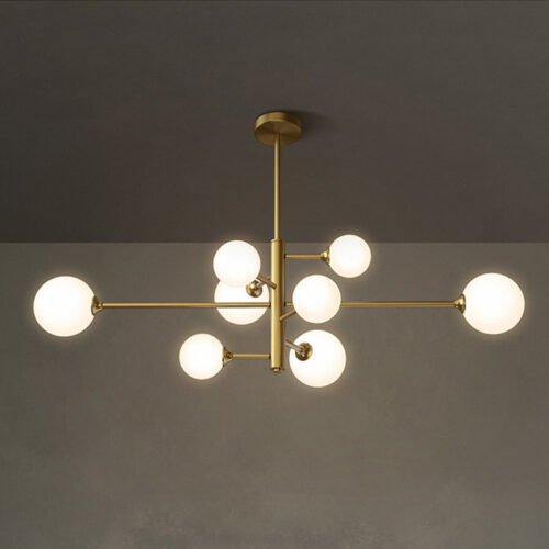 Modern-Glass-Ball-LED-Teto-Lustre-Black-Gold-Lumin-ria-Quarto-Living-Sala-de-jantar-Mesa Pendente moderno molécula estelar