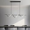 Modern-Long-Rotate-LED-Pendant-Lamp-com-controle-remoto-Gold-Lumin-ria-Sala-de-jantar-cozinha-2 Pendente retangular minimalista espiral
