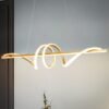 Modern-Long-Rotate-LED-Pendant-Lamp-com-controle-remoto-Gold-Lumin-ria-Sala-de-jantar-cozinha Pendente retangular minimalista espiral