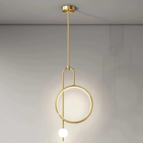 Pendente led minimalista alumínio argola