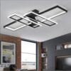 Moderno-led-com-controle-remoto-l-mpada-do-teto-quadrado-criativo-ilumina-o-interior-sala-de-2 luminária sobrepor retangular minimalista vazado de led