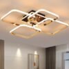 Neo-Gleam-Moderno-Luzes-de-Teto-LED-Superf-cie-Montada-Sala-De-Estar-Quarto-Sala-De-1 luminária sobrepor Led retangular com quadrados vazados