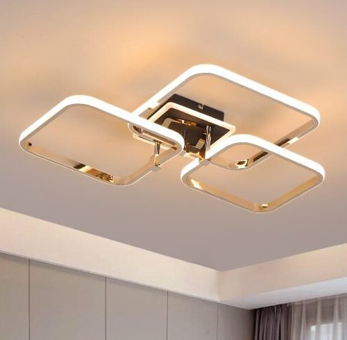 luminária sobrepor Led retangular com quadrados vazados