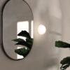 Arandela 1/2 esfera vidro branco leitoso