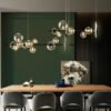 Nordic-Long-LED-Teto-Lustre-Bolas-de-vidro-L-mpada-suspensa-para-mesa-Sala-de-jantar-1 Lustre molécula retangular bolas de vidro