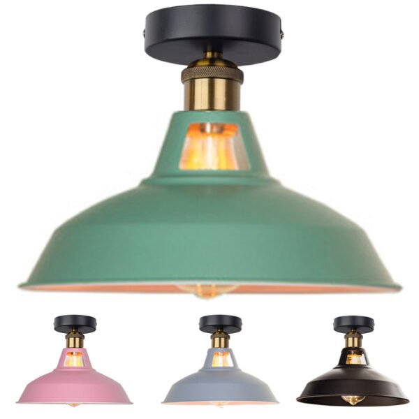 Preto-Semi-Flush-Mount-Farmhouse-Luz-de-teto-Fixture-for-Hallway-Porch-Laundry-Foyer-E27-Base
