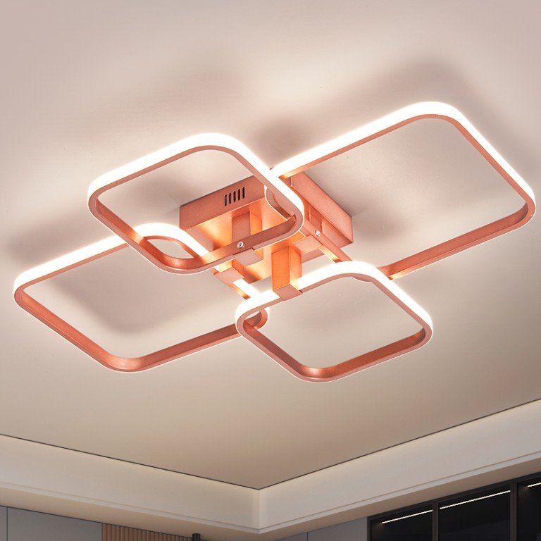 luminária sobrepor minimalista vazado rose gold