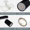 Superf-cie-Montada-LED-Luz-de-Teto-para-Sala-Cozinha-Track-Fixture-Quarto-Restaurante-Bar-Decor Spot industrial preto e branco de aluminio