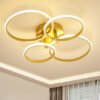 Superf-cie-montado-tri-ngulo-moderno-led-luzes-de-teto-l-mpada-para-sala-estar-quarto-1 luminária sobrepor clean anel alumínio dourado e luz led