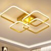 Superf-cie-montado-tri-ngulo-moderno-led-luzes-de-teto-l-mpada-para-sala-estar-quarto-2 luminária sobrepor clean anel alumínio dourado e luz led