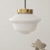 Pendente moderno vidro branco leitoso
