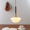 Pendente moderno vidro branco leitoso
