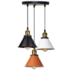 luminaria-teto-pendente-chapeu-aluminio-branco-laranja-e-preto-base-tripla-industrial-marca-miresa Pendente industrial chapéu Loft