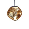 pendente pedra formato dourado marca miresa Pendente pedra vidro espelhado