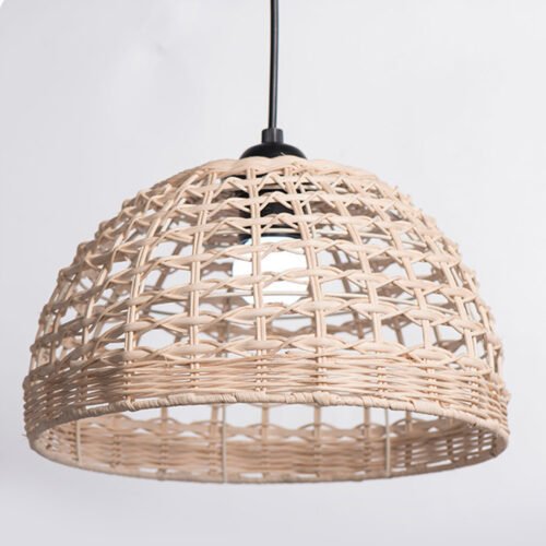 Chzimade-Hollow-Rattan-L-mpada-Sombra-Pendurado-Pingente-Luz-De-Teto-Fixa-o-De-Vime-Decora Pendente rústico vime natural | Comprar com Frete Grátis