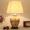 Estilo-chin-s-Candeeiros-de-mesa-com-ramos-e-folhas-abajur-de-tecido-amarelo-l-mpada Abajur cerâmica chinês folhas