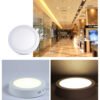 Lumin-ria-led-de-painel-redonda-com-4-l-mpadas-led-6w-12w-18w-25w-holofote-1 Kit 4 Luminária Painel Plafon 25w LED Sobrepor
