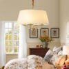 Lumin-ria-suspensa-com-luzes-led-retr-lumin-ria-com-l-mpadas-suspensas-para-decora-o-2 Lustre moderno cúpula de Abajur tecido