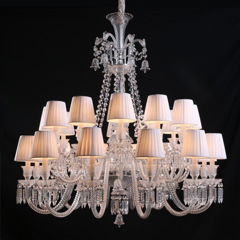 Lustre cristal transparente Baccarat, lustre de cristal transparente baccarat, por Miresa, loja-de-luminárias-São-Paulo.