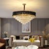 Luxo-preto-ouro-metal-led-lustres-para-sala-de-estar-jantar-moderna-lustre-k9-cristal-pendurado-1 Lustre redondo preto e cristal k9 40cm