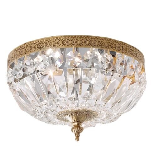 Luz-atmosfera-de-luxo-cobre-cheio-cristal-l-mpada-do-teto-sala-estar-quarto-jantar-vesti Luminária sobrepor dourado de cristal k9