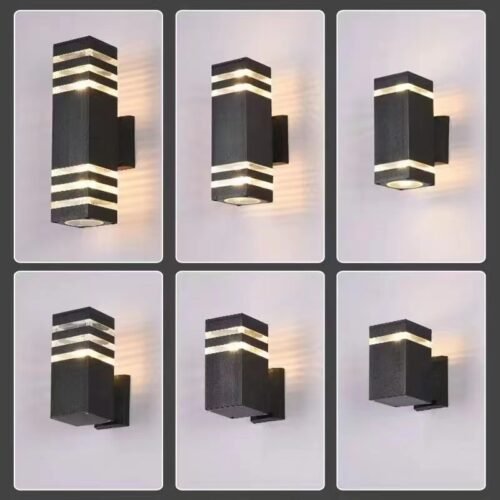 Luz-de-parede-de-alum-nio-imperme-vel-ao-ar-livre-Up-Down-Garden-Light-L Arandela moderna alumínio preto para jardins e fachadas