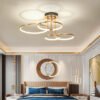 New-Modern-Lustres-para-Sala-Ilumina-o-Interior-Atmosfera-N-rdica-Sala-de-Jantar-An-is-2 Luminária sobrepor dourado minimalista anéis/argola