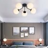 Nordic-Milk-White-Glass-Ball-Luzes-de-teto-Lustre-LED-Sala-de-estar-e-quarto-Techo-1 Luminária sobrepor bolas de vidro