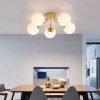 Nordic-Milk-White-Glass-Ball-Luzes-de-teto-Lustre-LED-Sala-de-estar-e-quarto-Techo-2 Luminária sobrepor bolas de vidro