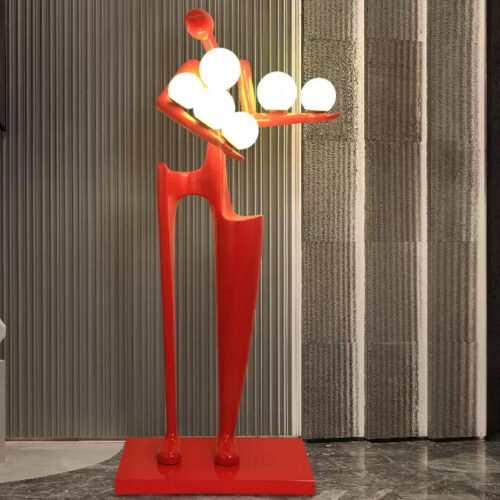 Sb5a6a1cb746e4417a175d4c3f5e71047x Luminária de chão escultura artística humana segurando bolas