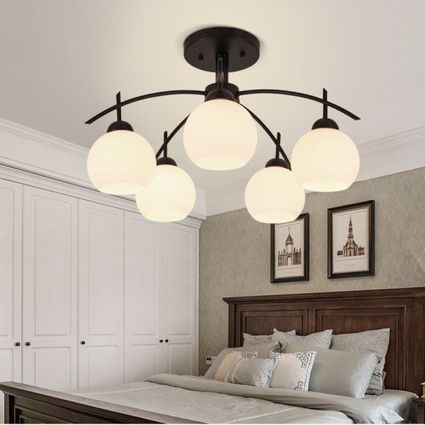 Plafon moderno cúpula vidro branco leitoso