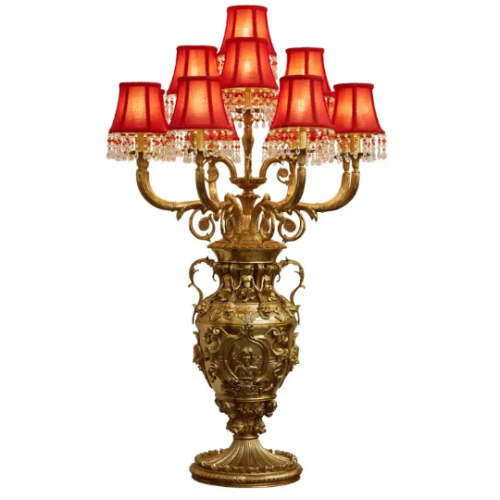 castical-candelabro-bronze-design-europeu-com-cupula-lustre-abajur-marca-miresa Abajur Candelabro Palácio Bronze Estilo Francês