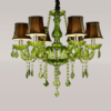 lustre-classico-verde-de-cristal-e-cupula-tecido-abajur-marca-miresa Lustre clássico cristal colorido
