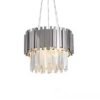 2 lustre redondo Dourado de cristal redonda para sala de TV Lustre Acabamento Aço Inoxidável e Cristal K9