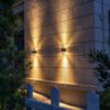 Alum-nio-imperme-vel-E27-parede-l-mpada-exterior-Up-Down-jardim-parede-exterior-ilumina-o Arandela Para Jardins e Fachadas IP65