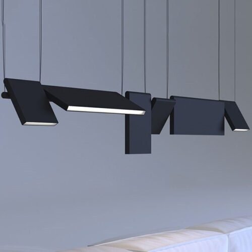 Moderno-Eixo-Modular-Ilumina-o-moderna-Rotatable-Black-Led-Luzes-Pingente-para-Bar-Loft-escrit-rio Lustre Industrial Minimalista Spot Eixo Modular Rotável