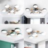 Round-Wood-LED-Teto-L-mpada-Macaron-Ilumina-o-Ilumina-o-Minimalista-Sala-de-estar-Quarto-2 Luminária sobrepor círculos alumínio e led