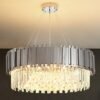 Lustre Cromado Moderno de Cristal | Miresa | loja-de-luminárias-São-Paulo Lustre Cromado Moderno de Cristal — lustre de cristal moderno cromado da Miresa, loja-de-luminárias-São-Paulo.