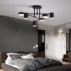 Vintage-luz-de-teto-LED-Preto-branco-ouro-luxo-metal-arte-design-luz-para-Sala-de-2 Luminária sobrepor cúpula Spot