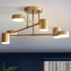 Vintage-luz-de-teto-LED-Preto-branco-ouro-luxo-metal-arte-design-luz-para-Sala-de Luminária sobrepor cúpula Spot