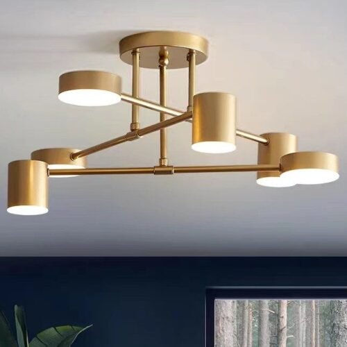 Vintage-luz-de-teto-LED-Preto-branco-ouro-luxo-metal-arte-design-luz-para-Sala-de Luminária sobrepor cúpula Spot