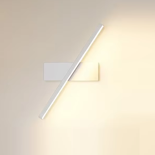 arandela linear aluminio branco marca miresa Arandela barra minimalista giratória de LED