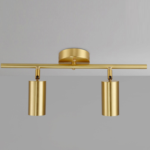 luminaria_spot_duplo_dourado_marca_miresa Trilho com spot dourado