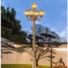 Aca8cb20b462843e0b5175710263ff9ecf Poste Jardim Moderna Bola Nas Cores Dourado ou Preto